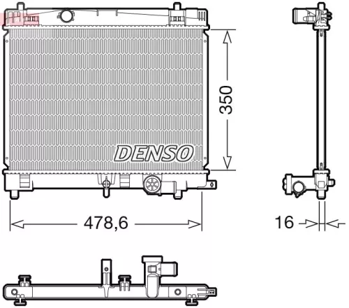 Radiator, engine cooling DENSO DRM50137)