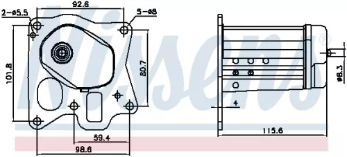 Cooler, exhaust gas recirculation NISSENS 989455)