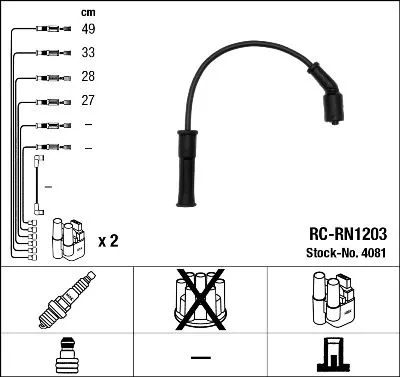 Ignition Cable Kit NGK 4081)