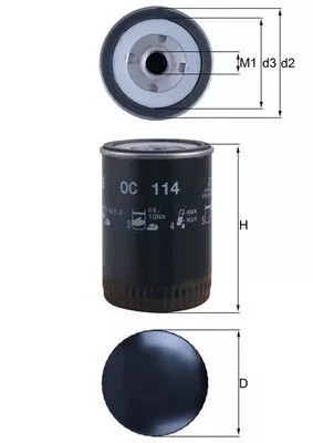 Oil Filter MAHLE OC 114)