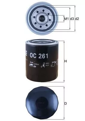 Oil Filter MAHLE OC 261)