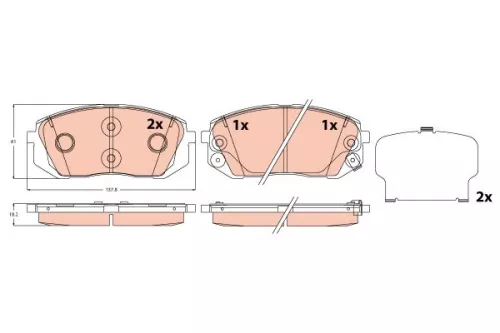 Brake Pad Set, disc brake TRW GDB2308)